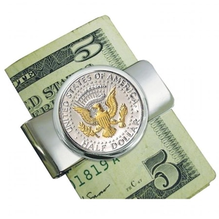 Upm Global Llc UPM Global LLC 12674 Silvertone Presidential Seal Selectively Gold Layered Money Clip 12674